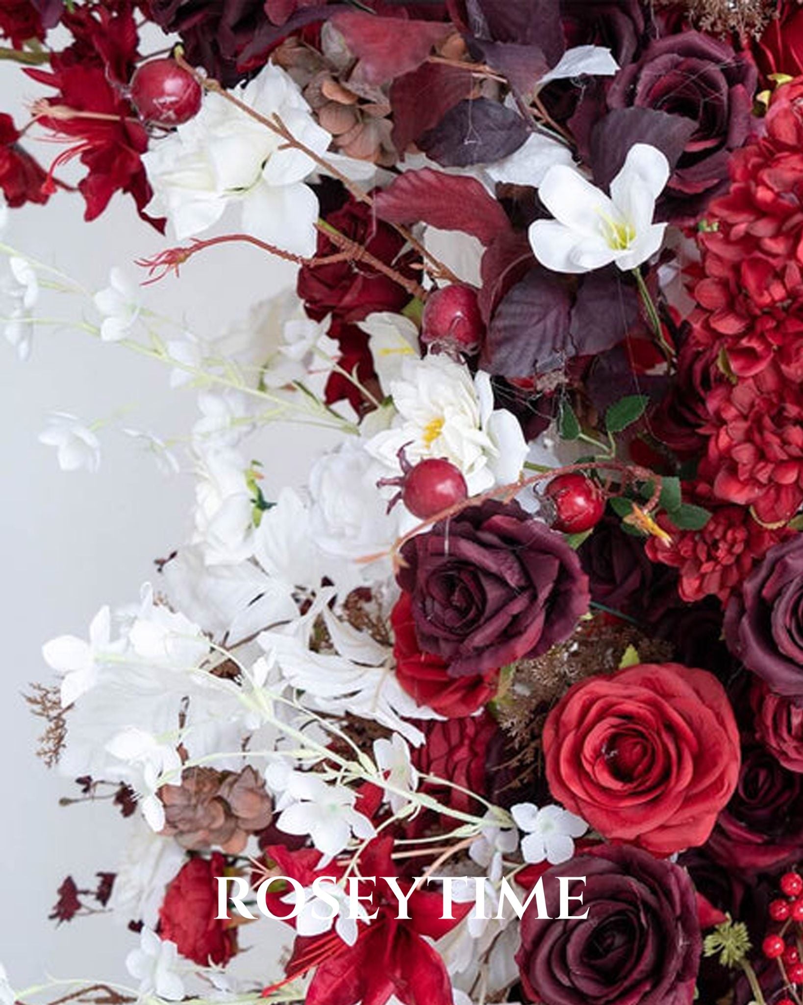 RoseyTime Dark Red  Flower Arch n-shape Round Arch #RTA492