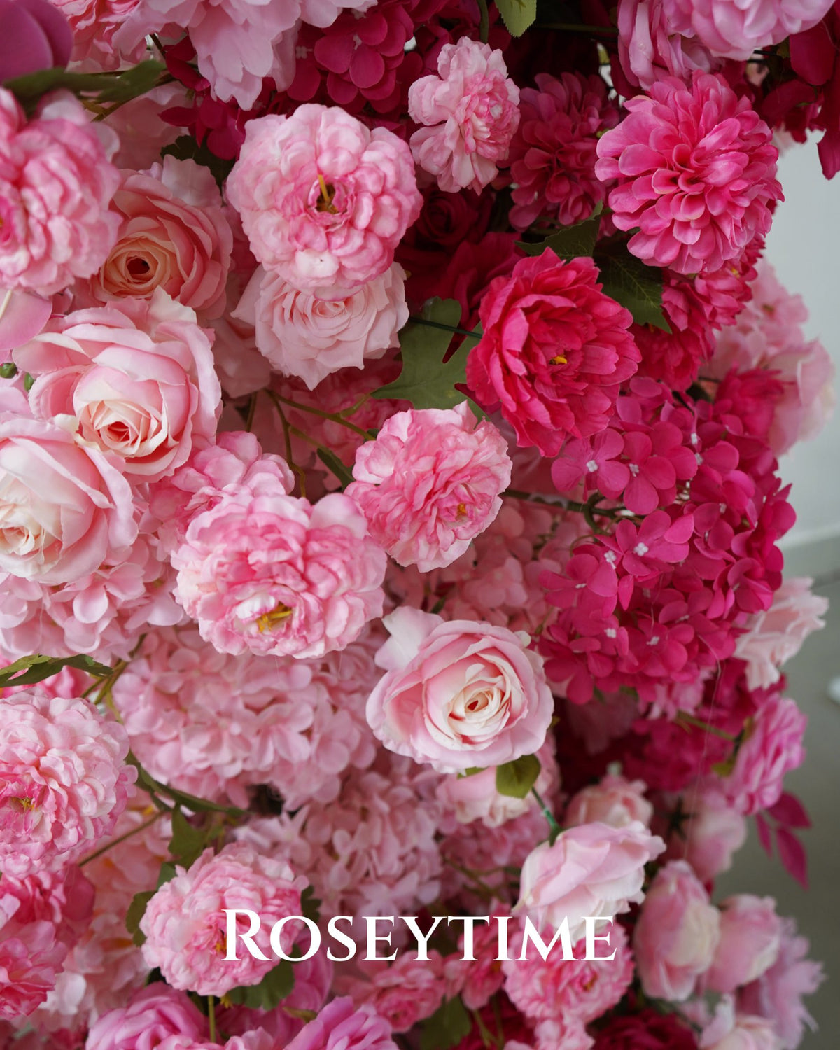 Roseytime Hot Pink Flower Pillars Arch with Frame #RTP126