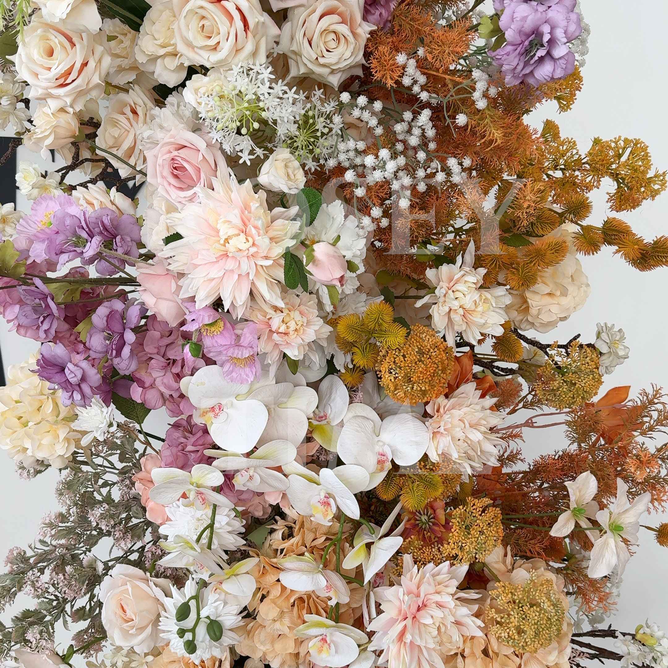 Roseytime Sun-Kissed Luxurious Flower Pillars Arch with Frame #RTP134