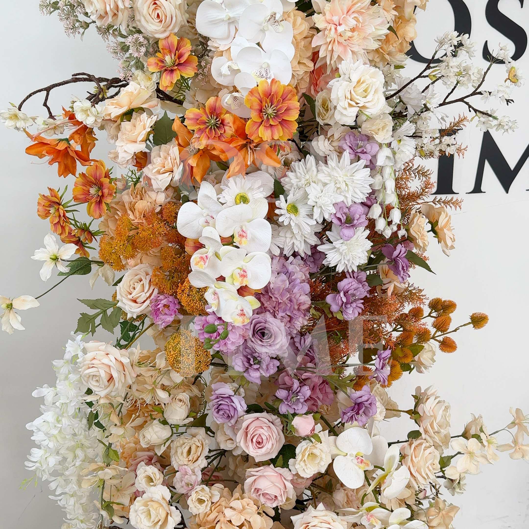 Roseytime Sun-Kissed Luxurious Flower Pillars Arch with Frame #RTP134
