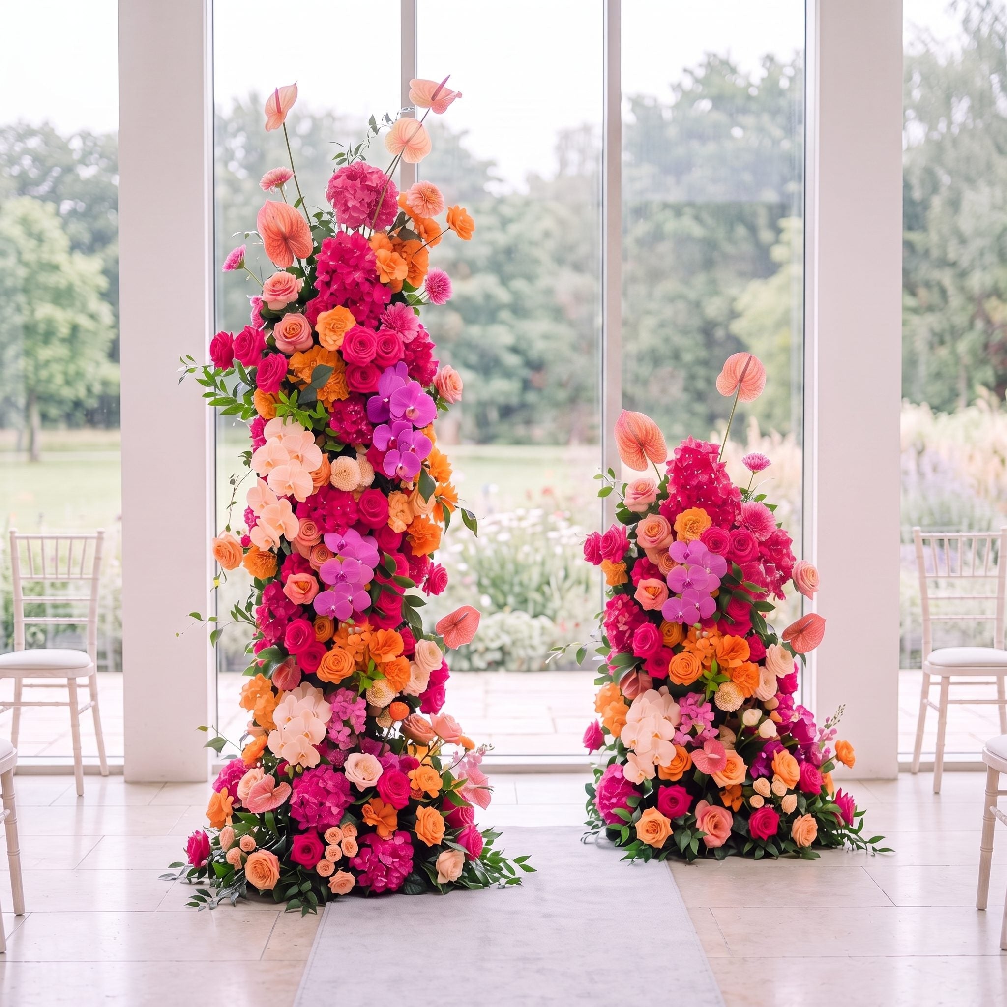 Roseytime Berry Bloom Flower Pillars Arch with Frame #RTP147