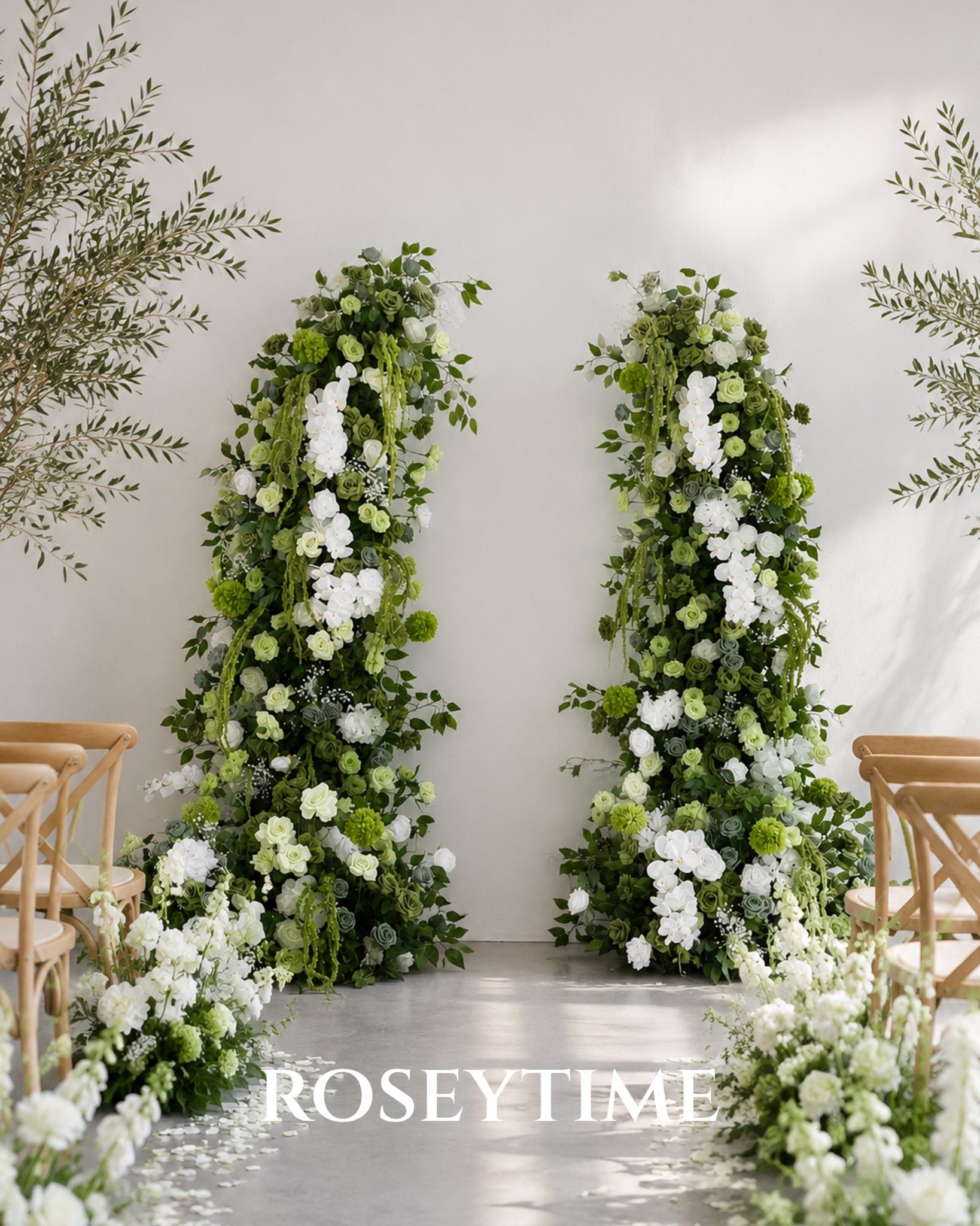 Roseytime Meadowlight Flower Pillars Arch with Frame #RTP148
