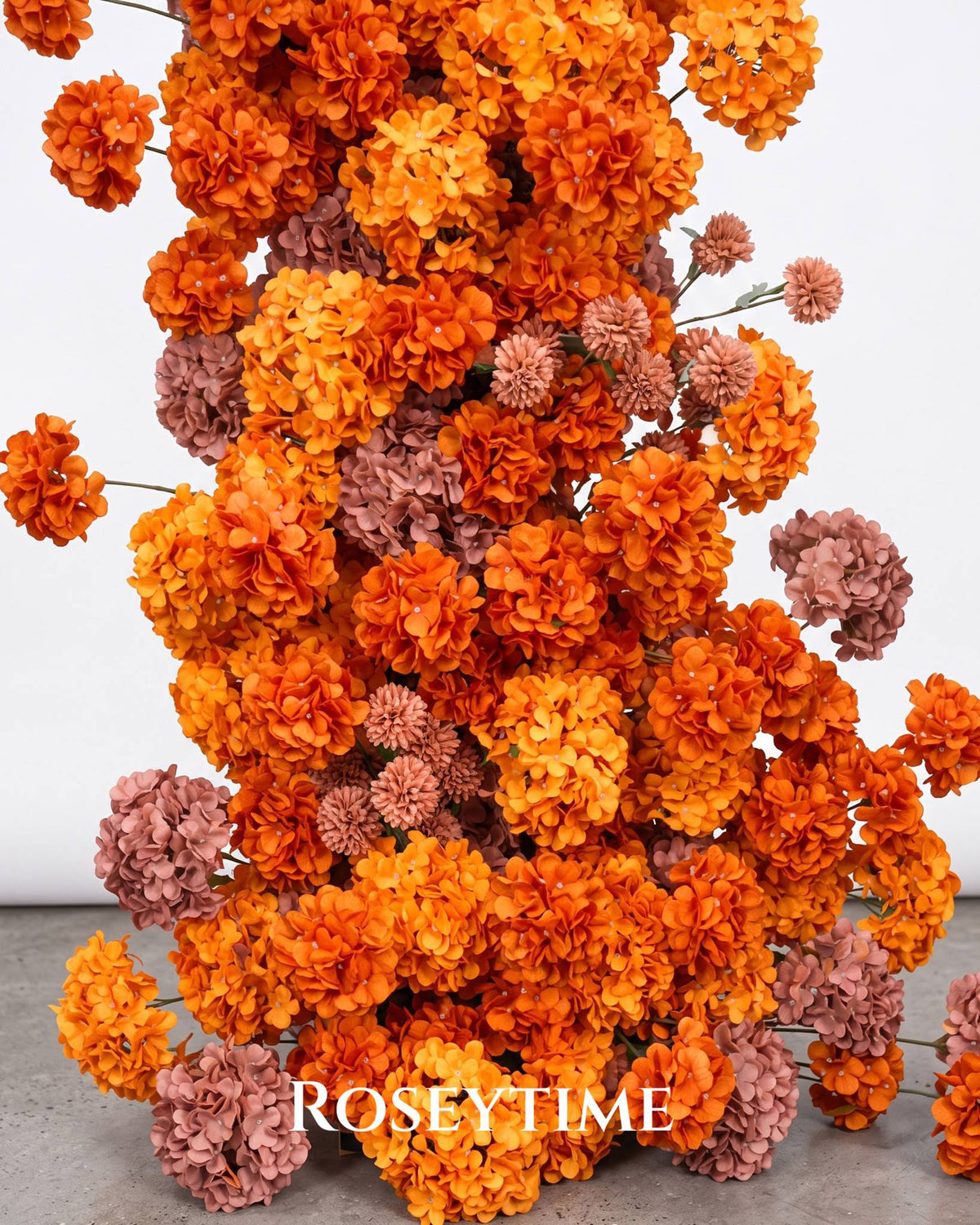 Roseytime Rust Orange Flower Pillars Arch with Frame #RTP152