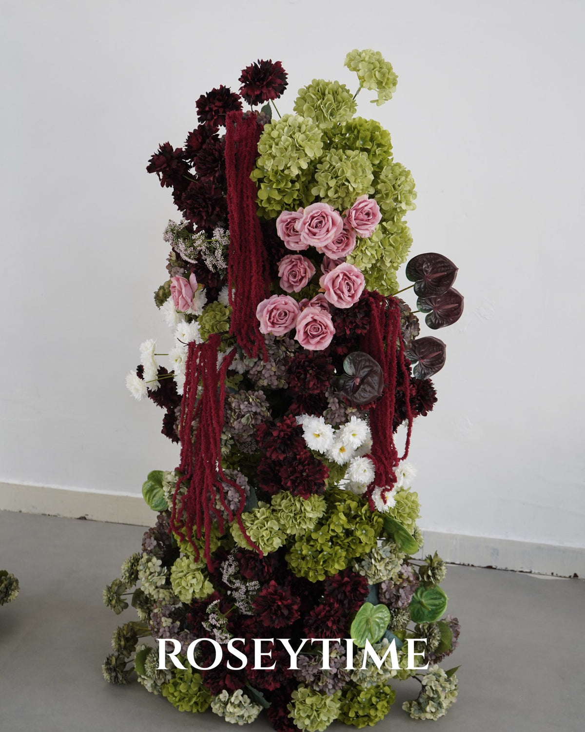 Roseytime Carmine Estate Flower Pillars Arch with Frame #RTP156