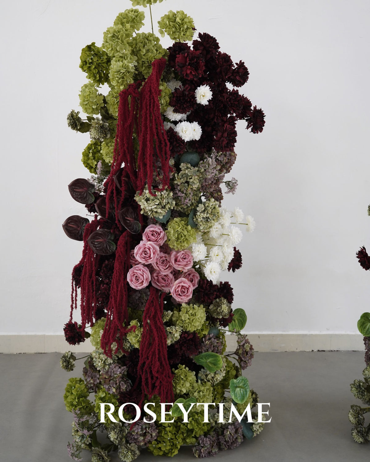 Roseytime Carmine Estate Flower Pillars Arch with Frame #RTP156