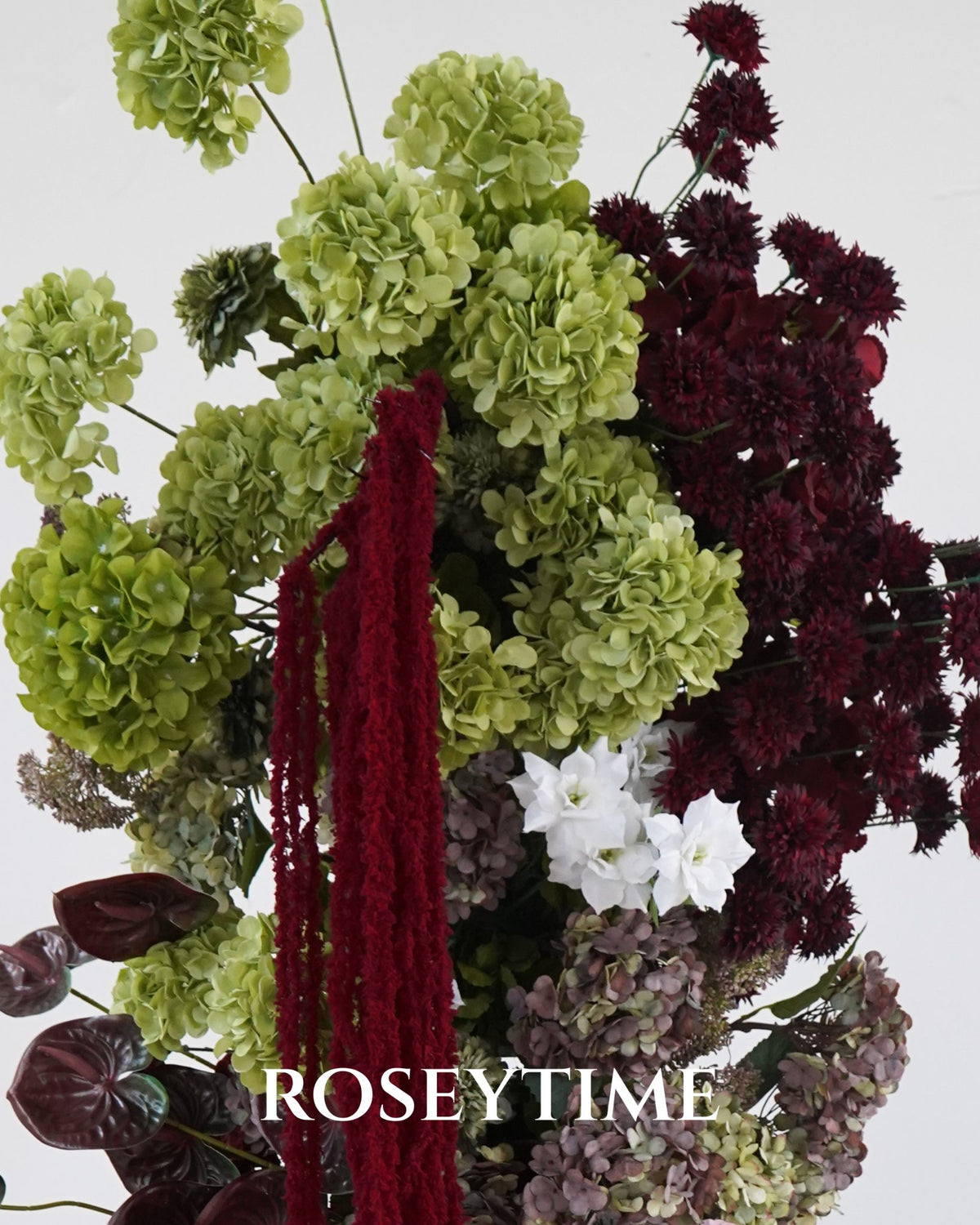Roseytime Carmine Estate Flower Pillars Arch with Frame #RTP156