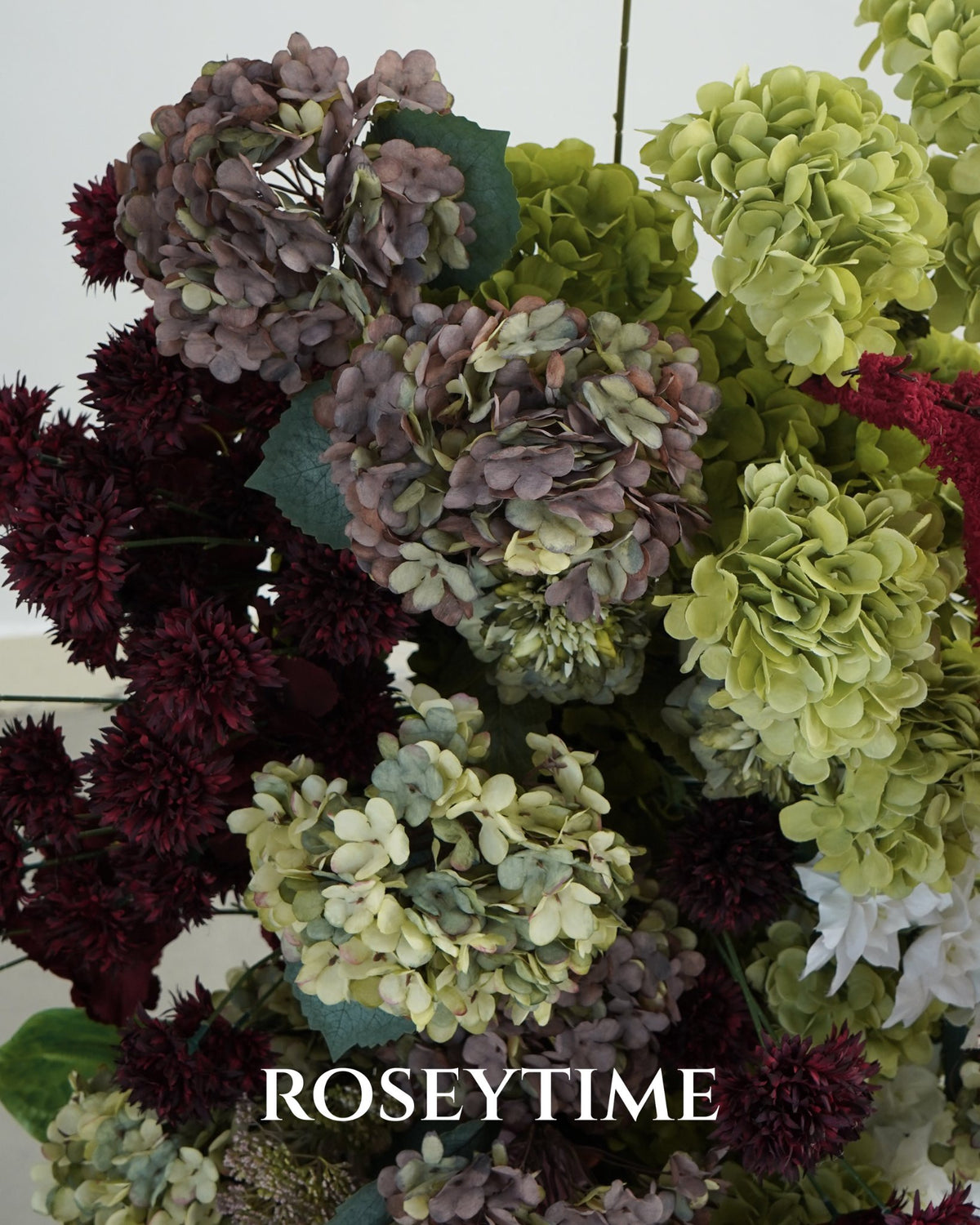 Roseytime Carmine Estate Flower Pillars Arch with Frame #RTP156