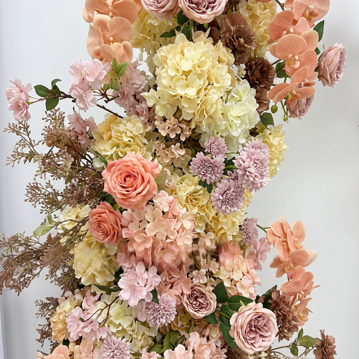 Roseytime Cocoa Mocha Flower Pillars Arch with Frame #RTP165