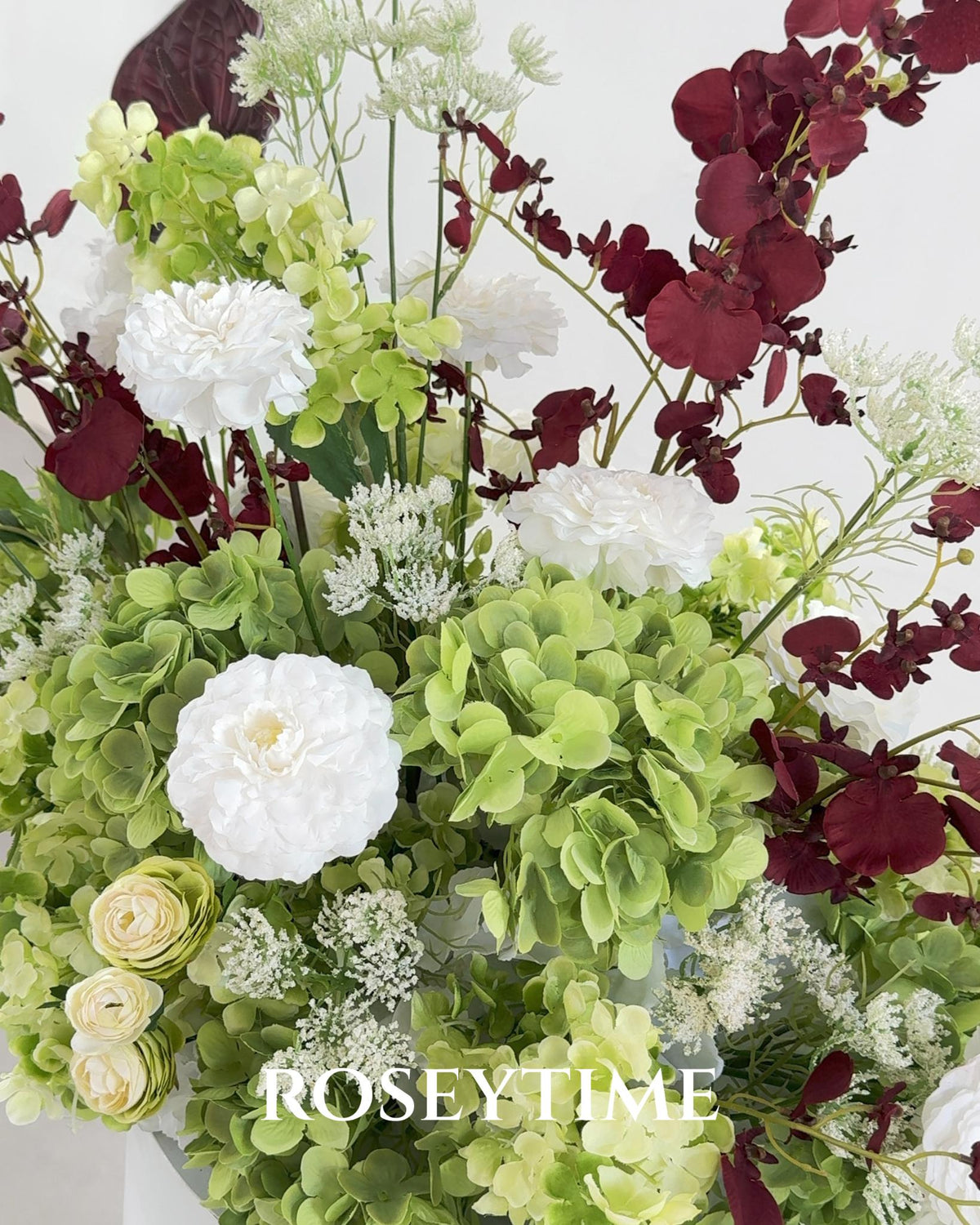 Roseytime Burgundy&Green Flower Set #RTS026