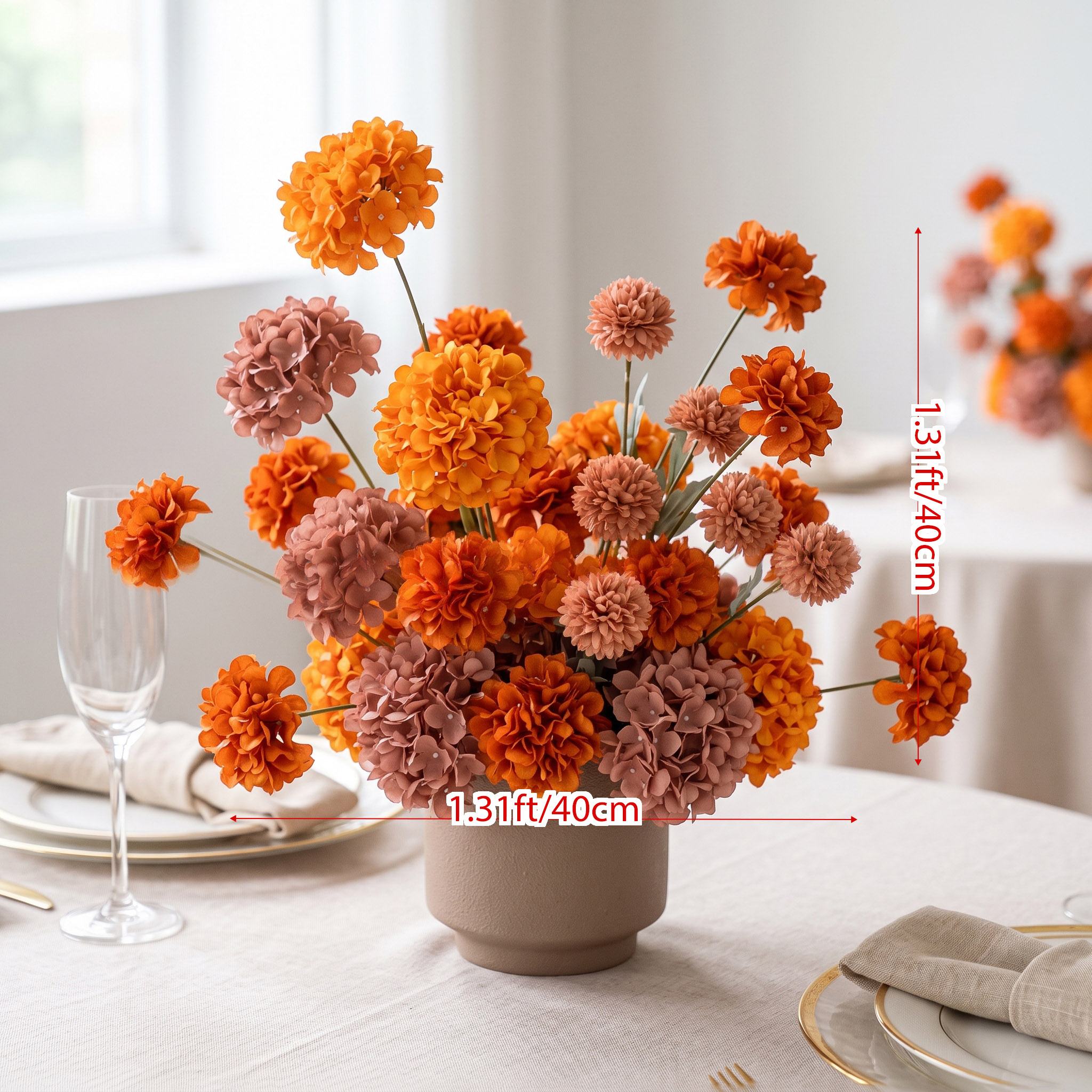 Roseytime Rust Orange Small Table Flower Arrangement #RTT021