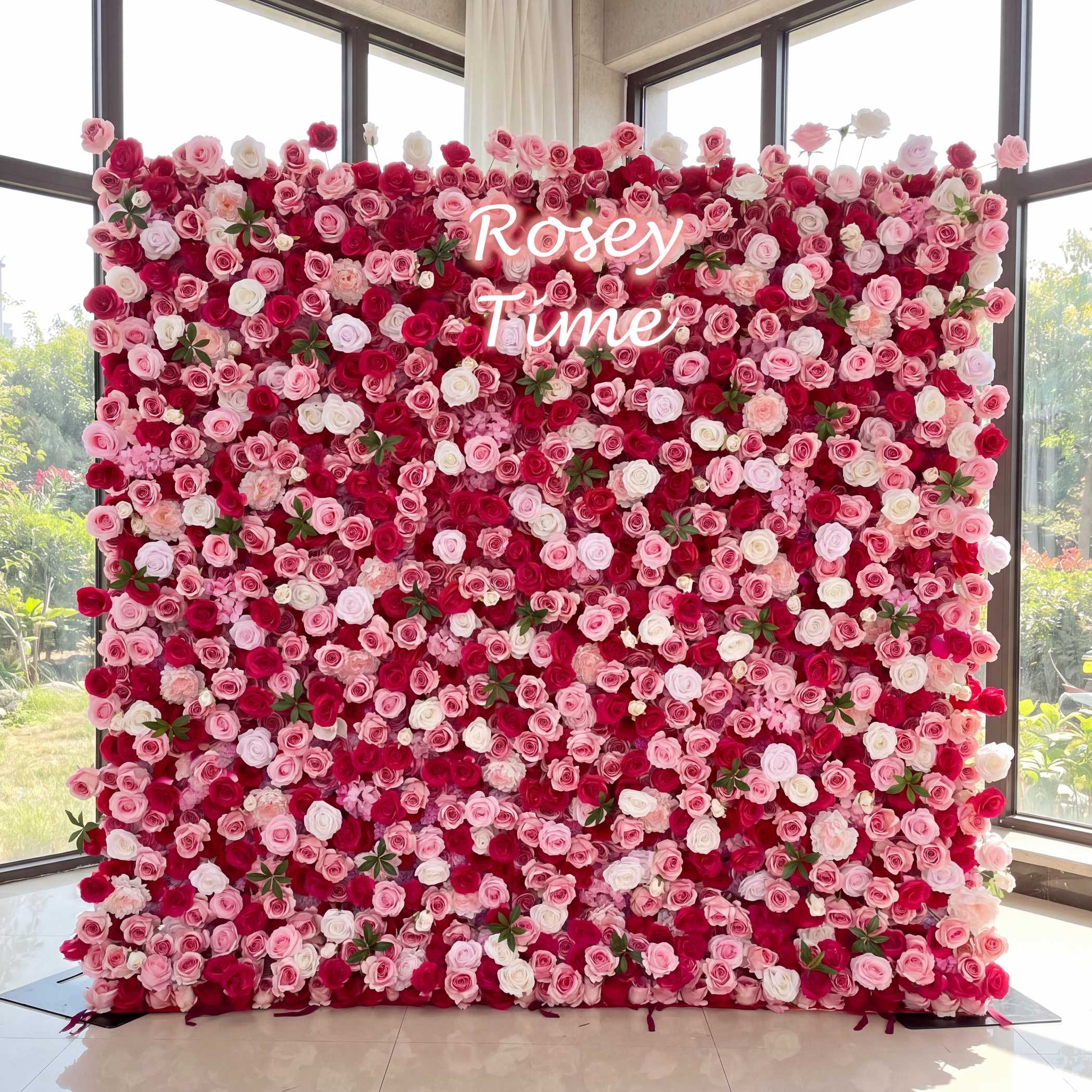 Roseytime 5D Hot Pink Flower Wall  Roll Up #RTW025