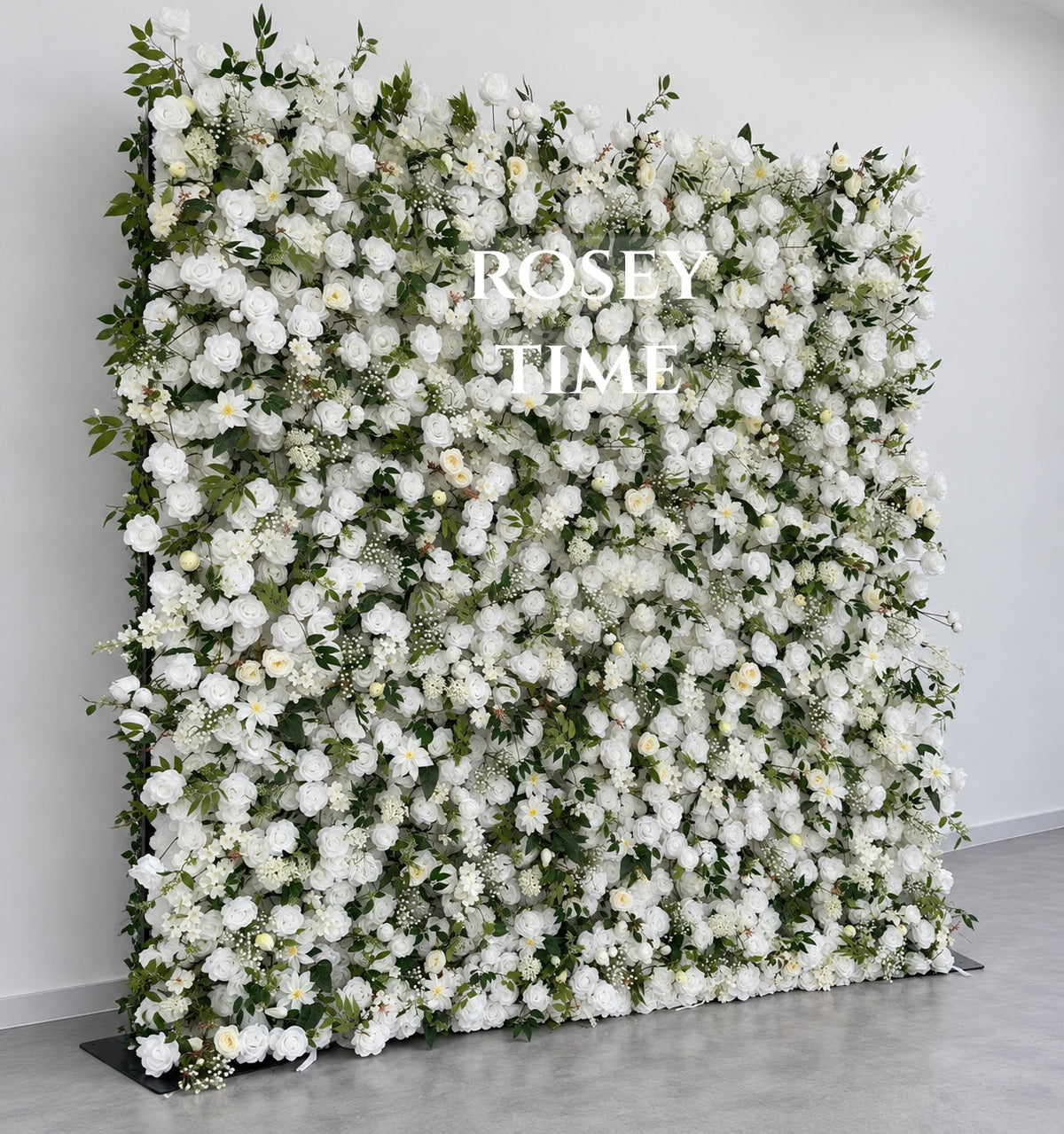💥B1G1: Sale 5D White&Green Flowers Wall Roll Up Fabric Back #RTW076