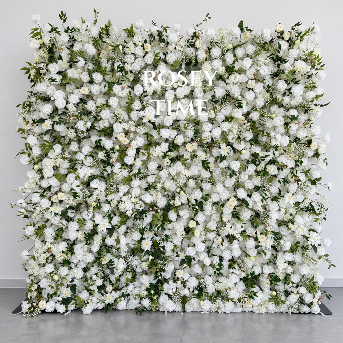 💥B1G1: Sale 5D White&Green Flowers Wall Roll Up Fabric Back #RTW076
