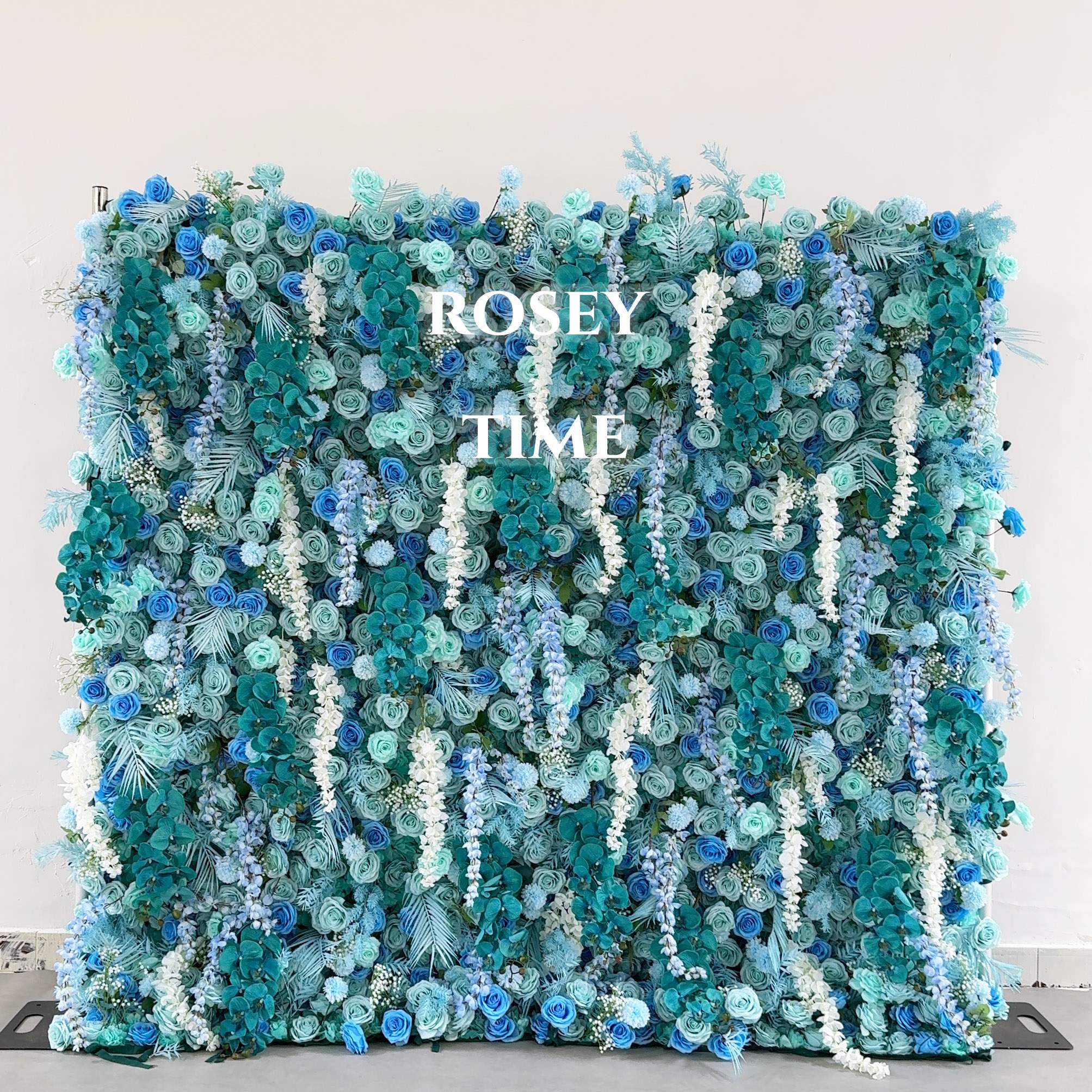 Roseytime 5D Blue Flower Wall Roll Up Fabric Back #RTW177