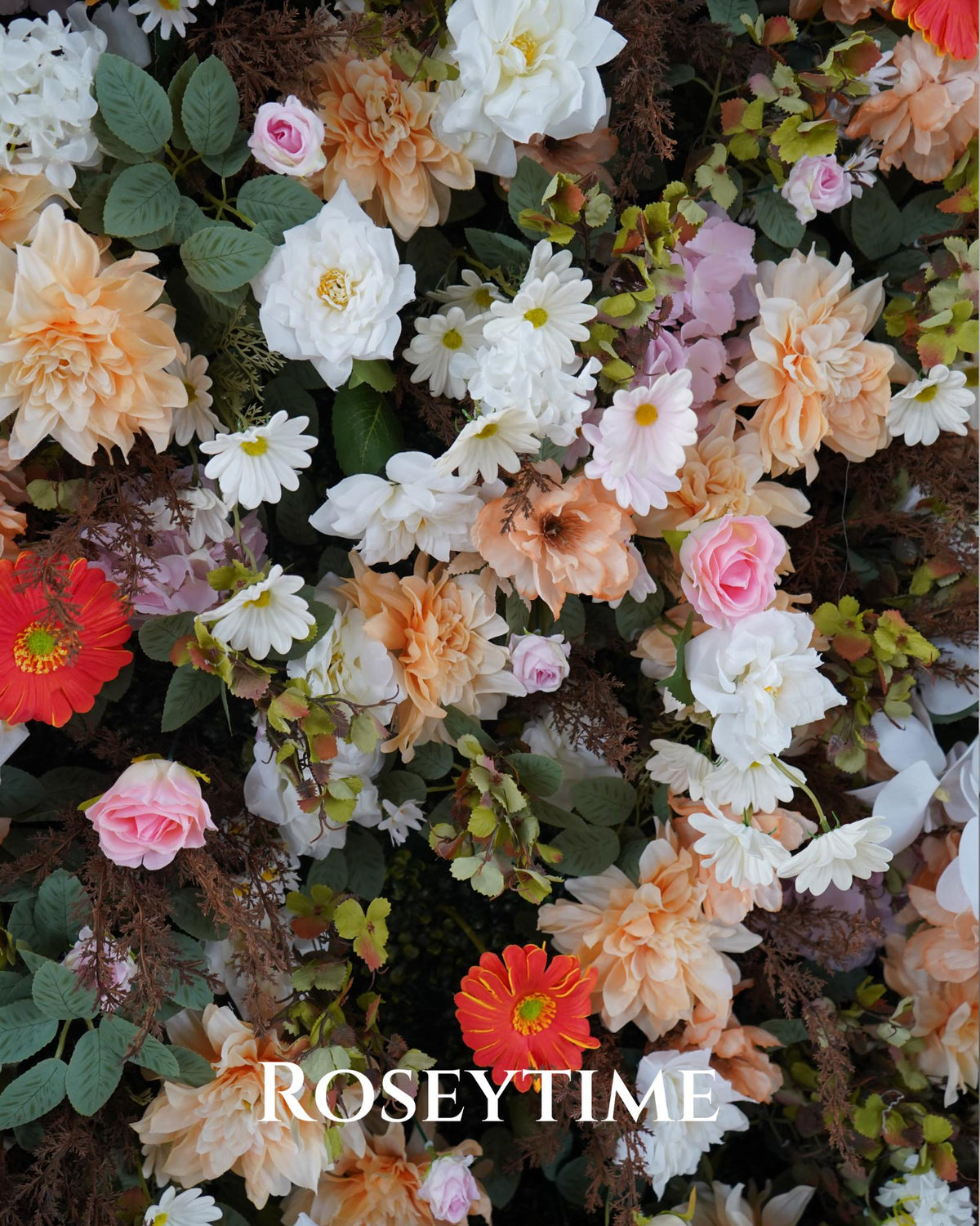 Roseytime 5D Brown Flower Wall Roll Up Fabric Back #RTW313