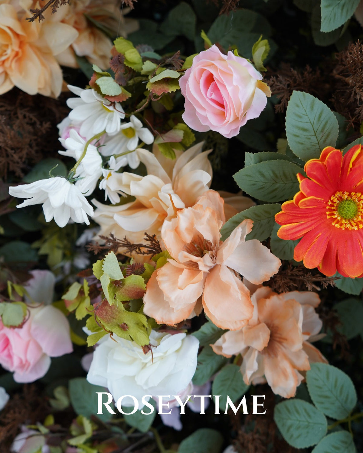 Roseytime 5D Brown Flower Wall Roll Up Fabric Back #RTW313
