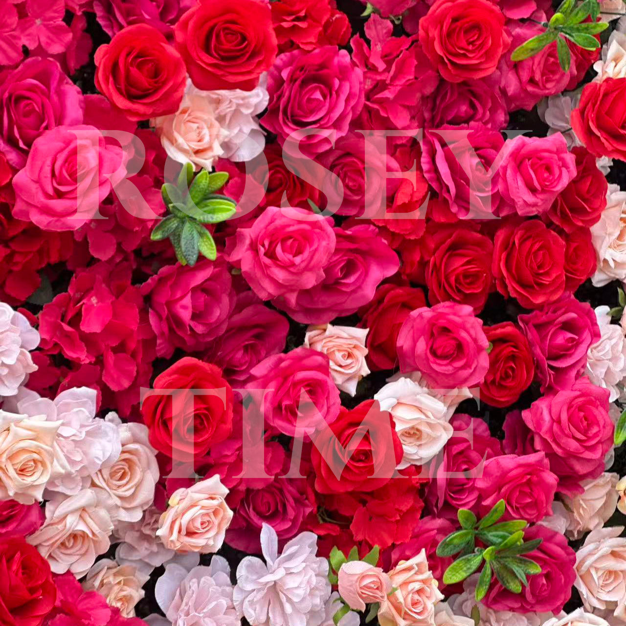 Roseytime 5D Pink Red Flower Wall Roll Up Fabric Back #RTW363