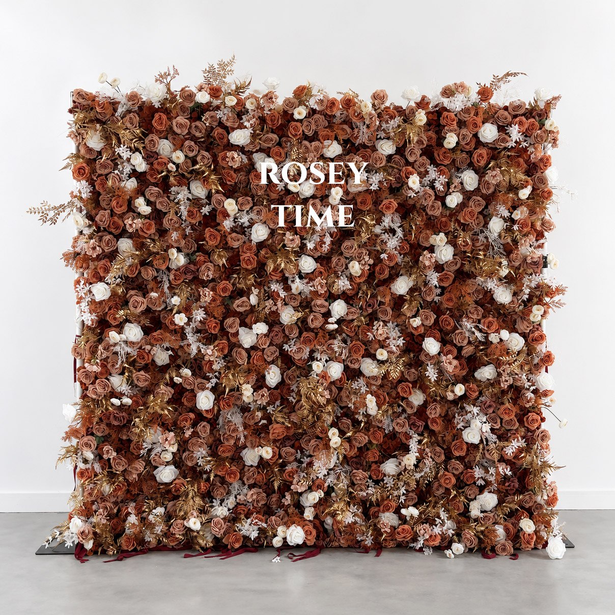 Roseytime 5D Brown Flower Wall Roll Up Fabric Back #RTW365
