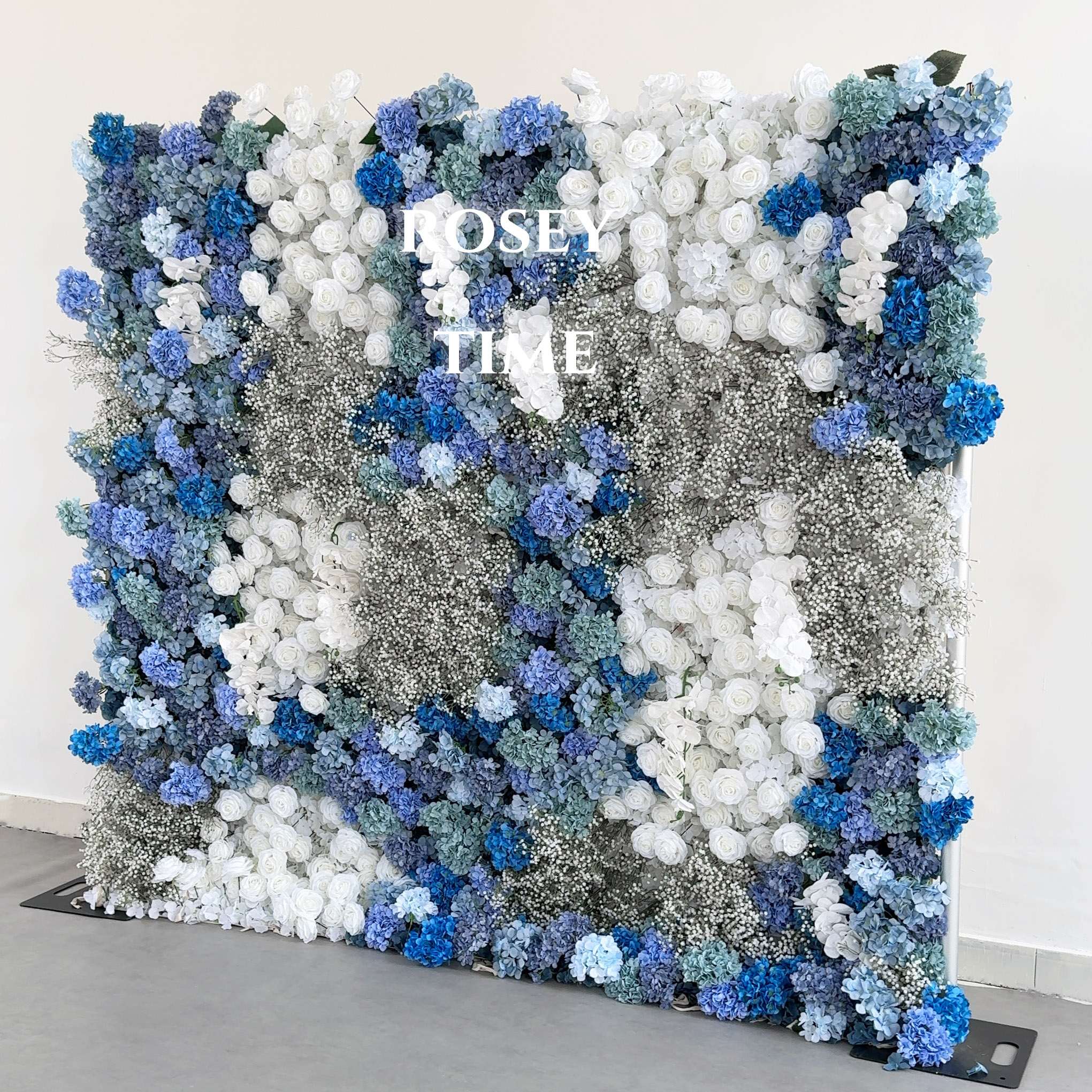 Roseytime 5D Ocean Mist Flower Wall Roll Up Fabric Back #RTW385