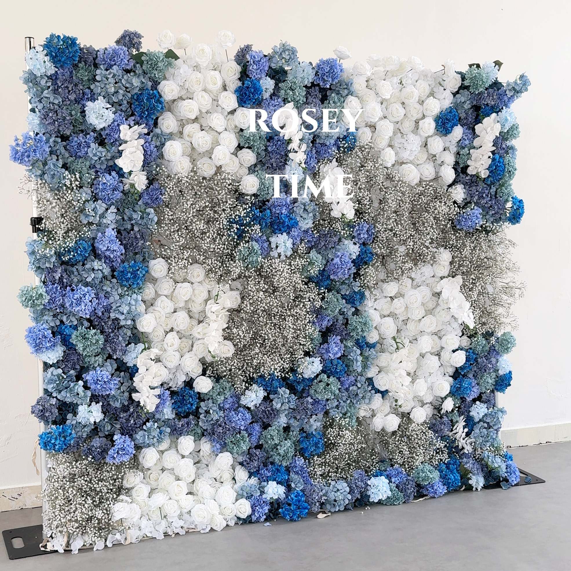 Roseytime 5D Ocean Mist Flower Wall Roll Up Fabric Back #RTW385