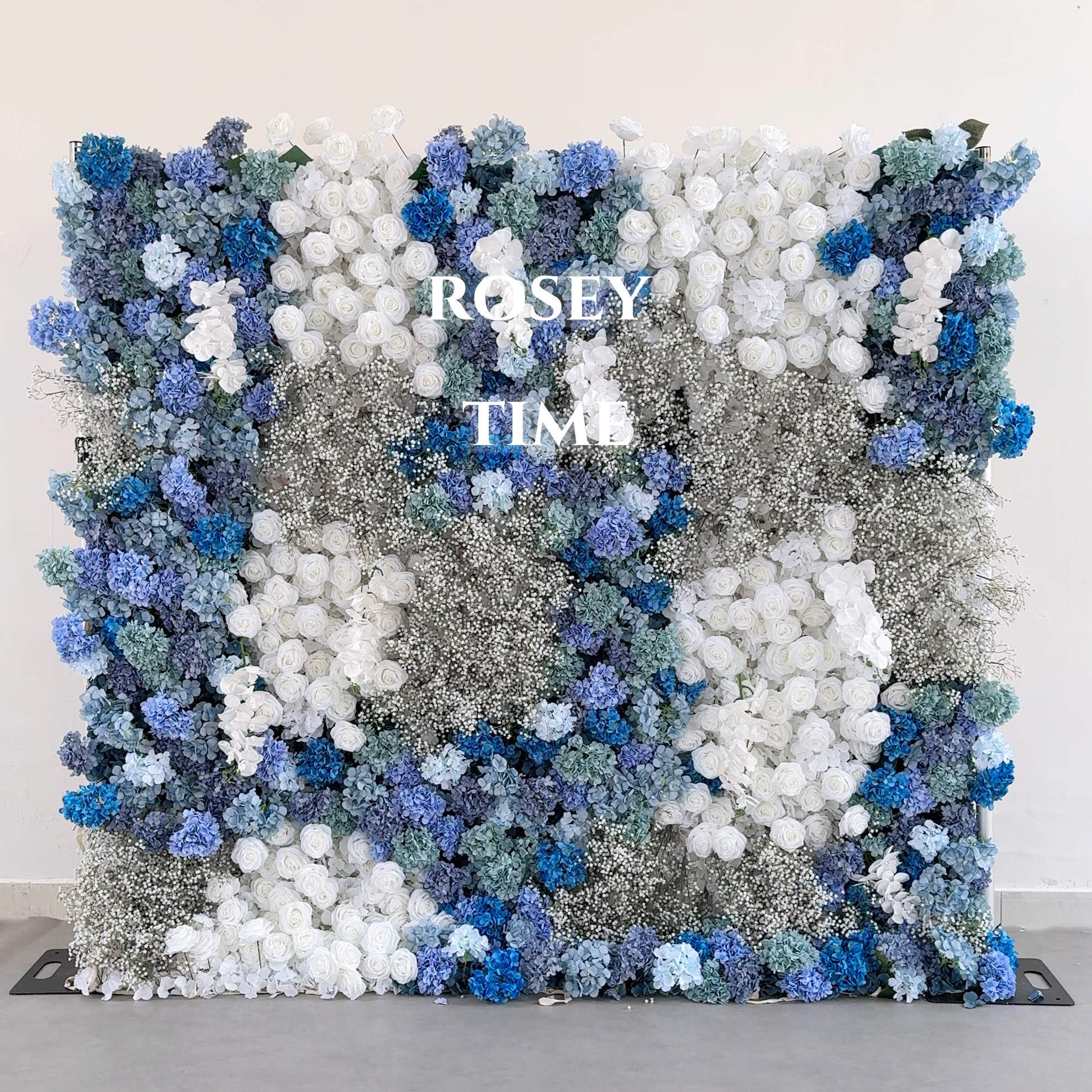 Roseytime 5D Ocean Mist Flower Wall Roll Up Fabric Back #RTW385