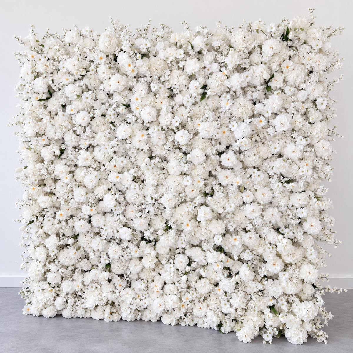 💥B1G1: Sale 5D White Flower Wall Roll Up Fabric Back #RTW464