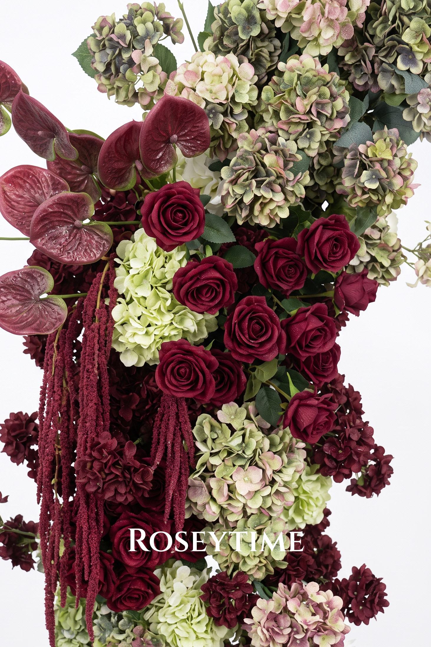 Roseytime Carmine Estate Flower Pillars Arch with Frame #RTP156