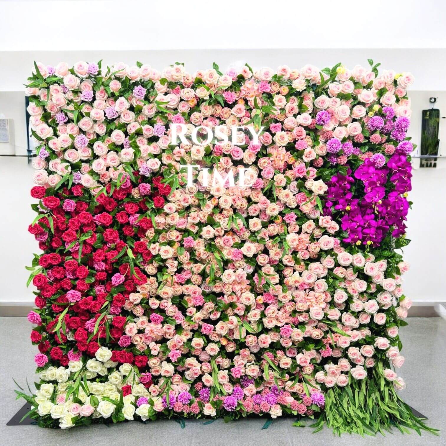 Roseytime 5D Colorful Flower Wall Roll Up Fabric Back #RTW051