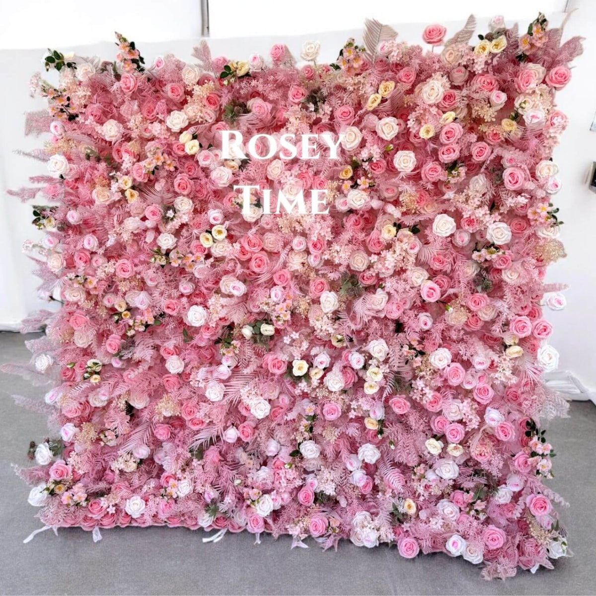 Roseytime 5D Pink Flower Wall Roll Up Fabric Back #RTW047