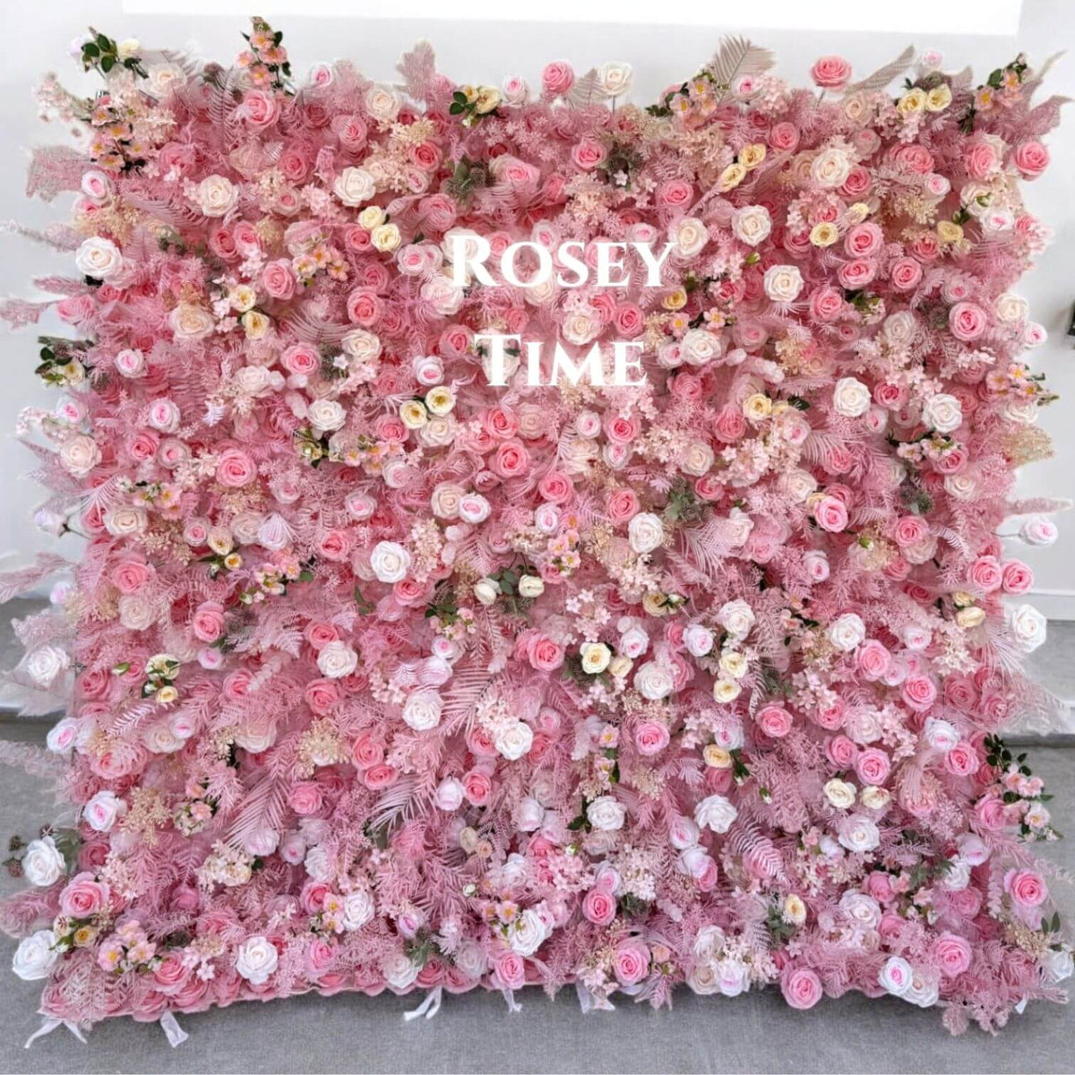 Roseytime 5D Pink Flower Wall Roll Up Fabric Back #RTW047