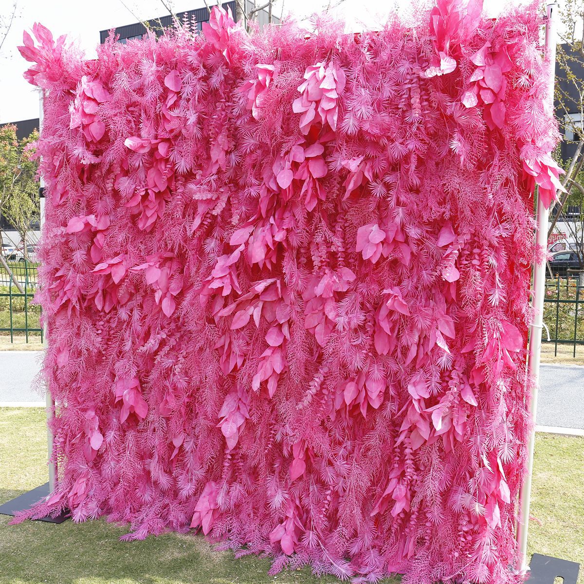 Roseytime 5D Hot Pink Pampas Wall Roll Up Fabric Back