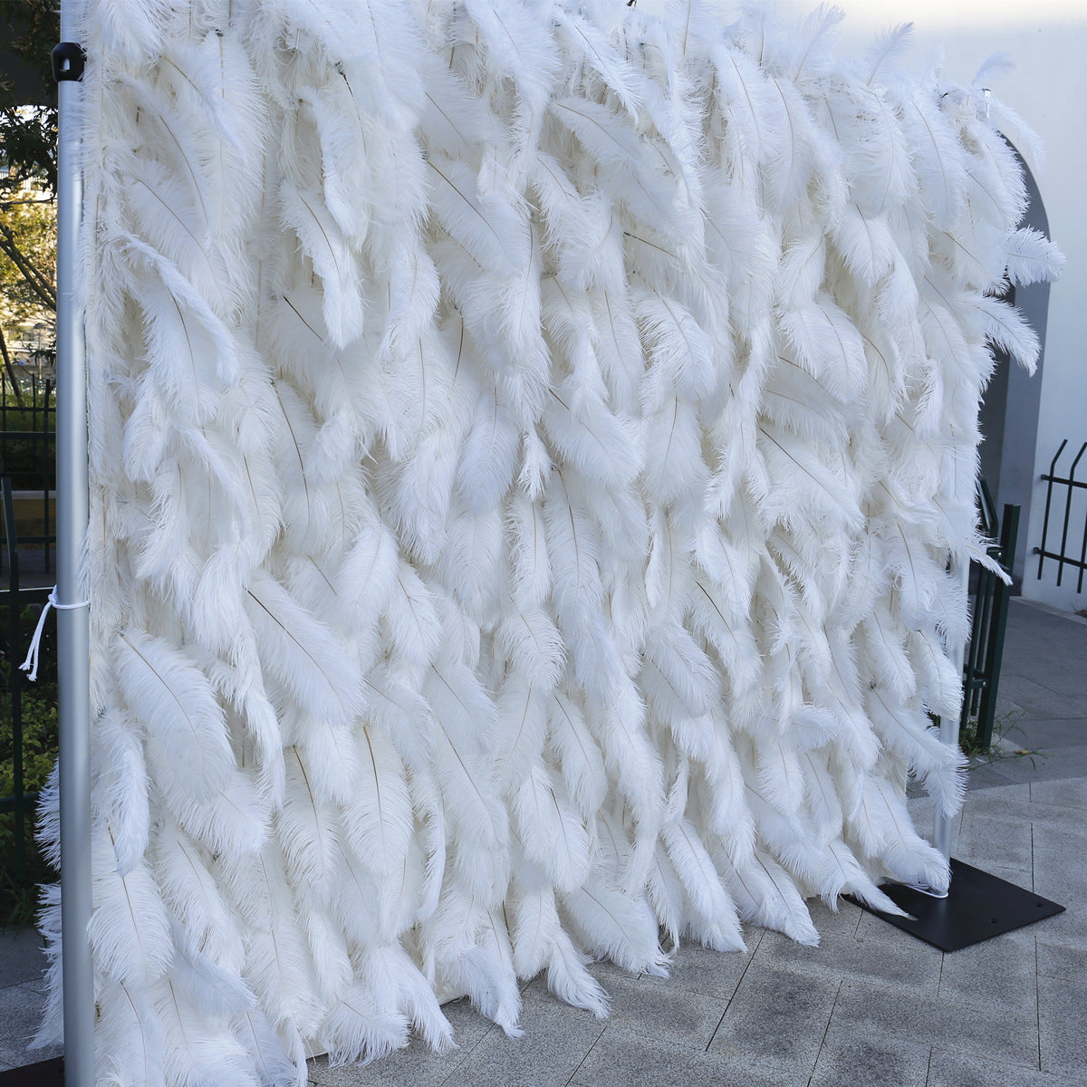 Roseytime 5D White Feather Wall Roll Up Fabric Back #RTW039