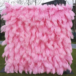 Roseytime 5D Pink Feather Wall Roll Up Fabric Back #RTW139