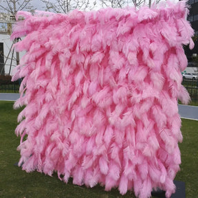 Roseytime 5D Pink Feather Wall Roll Up Fabric Back #RTW139