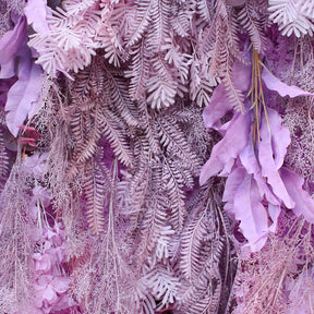 Roseytime Romantic Purple Artificial Feather Cloth Flower Wall for Wedding Birthday Party Decoration 