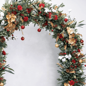 Roseytime Christmas Round Flower Arch Fabric Back#RTA044