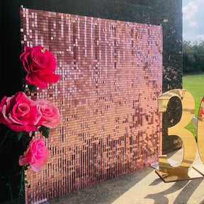 Roseytime Rosegold Shimmer Wall Panels for Wedding Baby Shower Birthday Party Decor