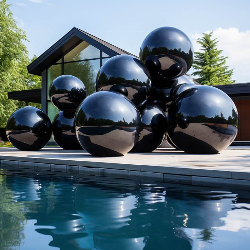 Roseytime Black Big Shiny Inflatable Ball Reusable Giant Balloon Set