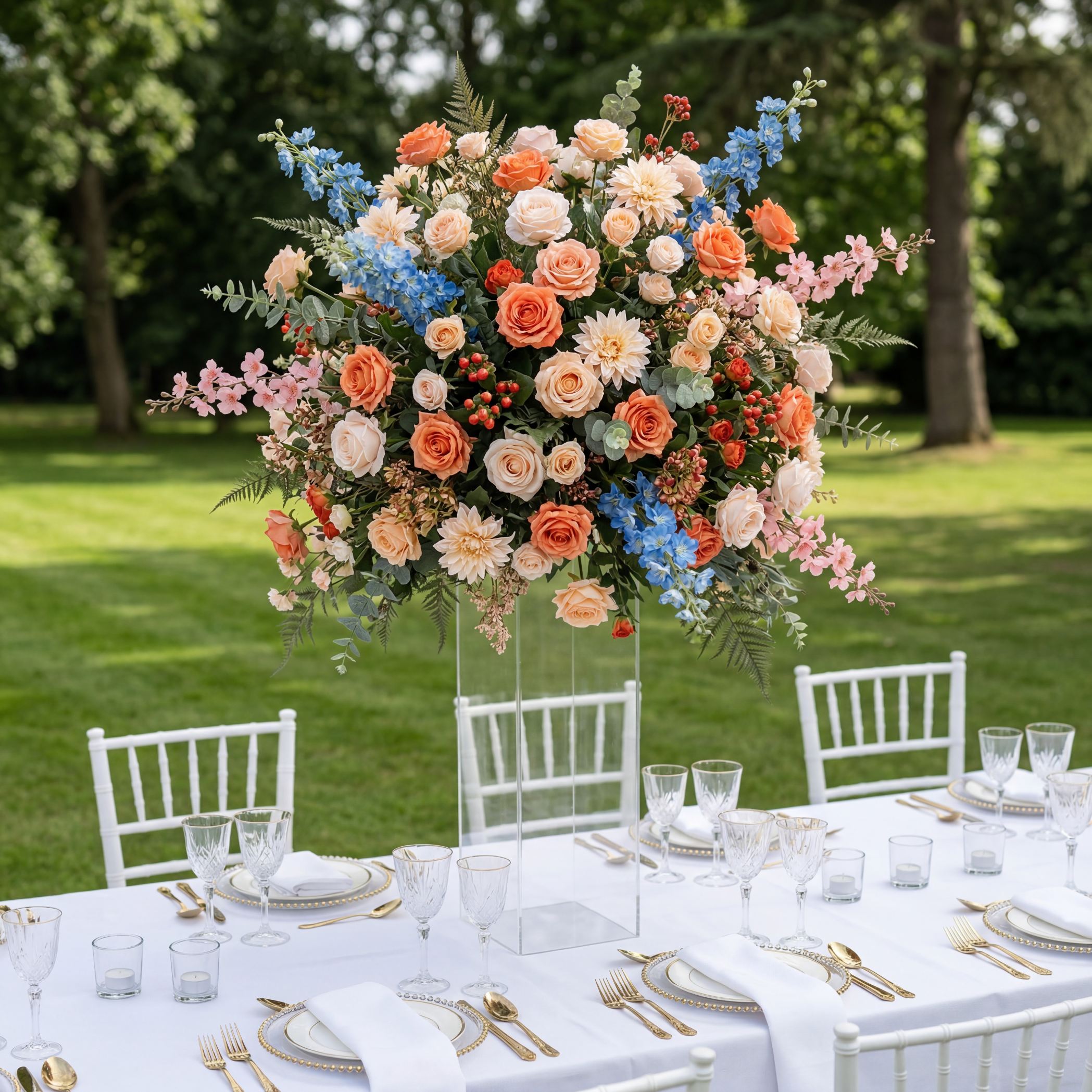 Roseytime Tangerine Petal Flower Ball Centerpieces #RTB125