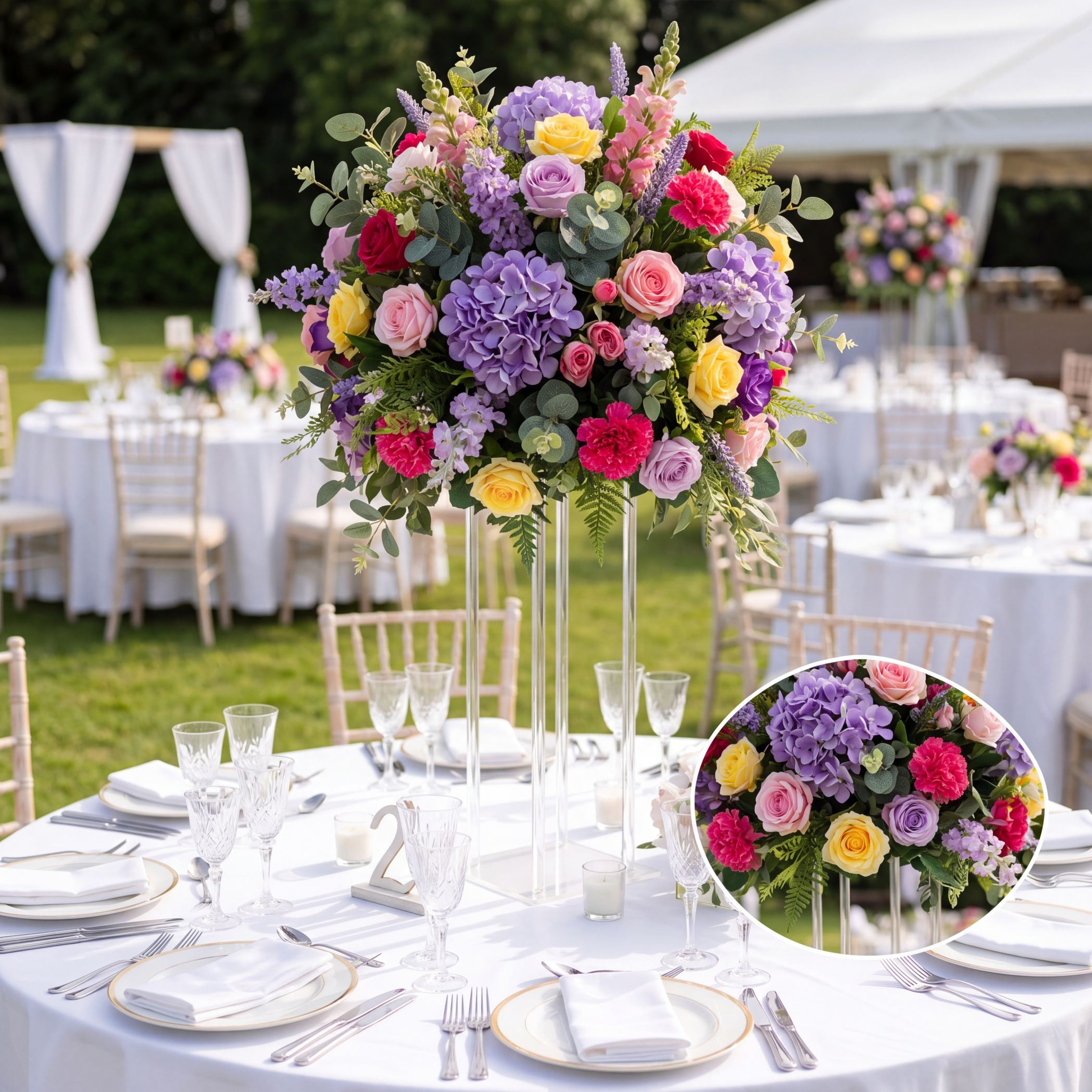 Roseytime Violet Veil Flower Ball Centerpieces #RTB126