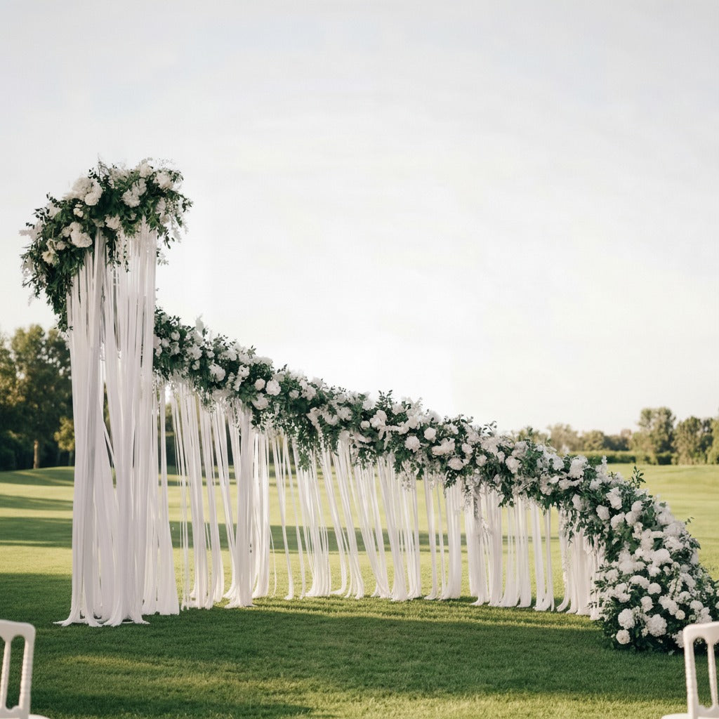 Roseytime White&Green S-Curve Flower Arch Arrangement #RTA467