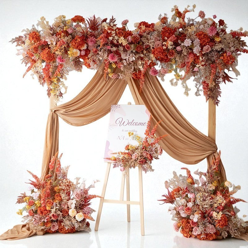 G1-Sale: Autumn Orange Arch Flowers Decor Set For Wedding&Event