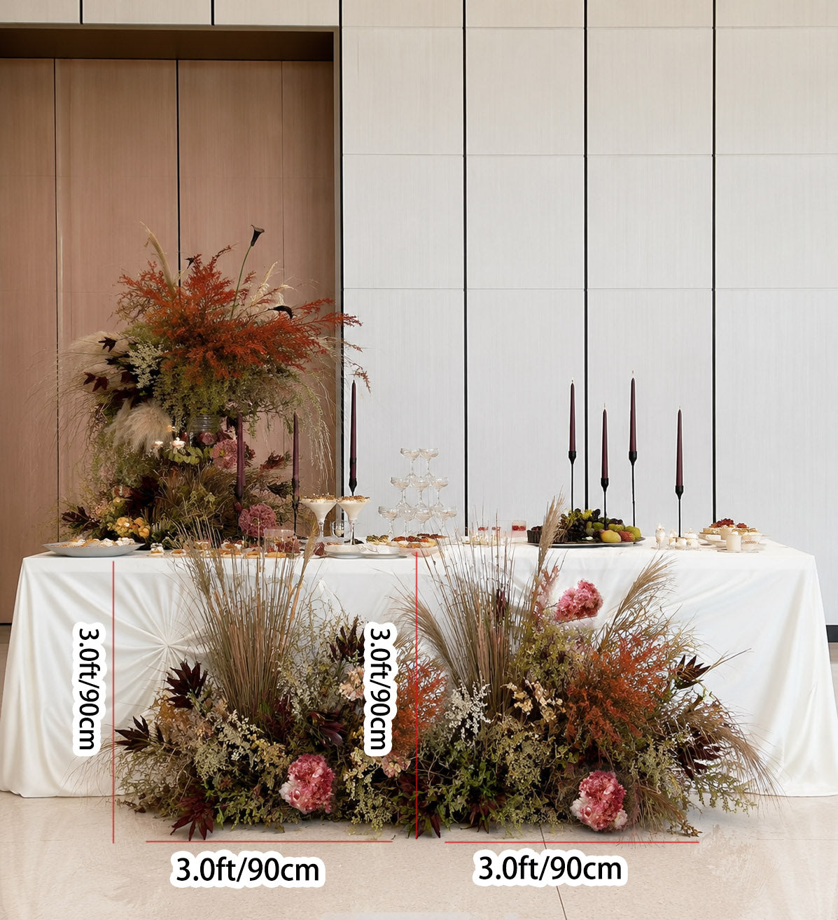 Roseytime Earthbound Floor Flower Wedding Aisle Arrangement #RTF036