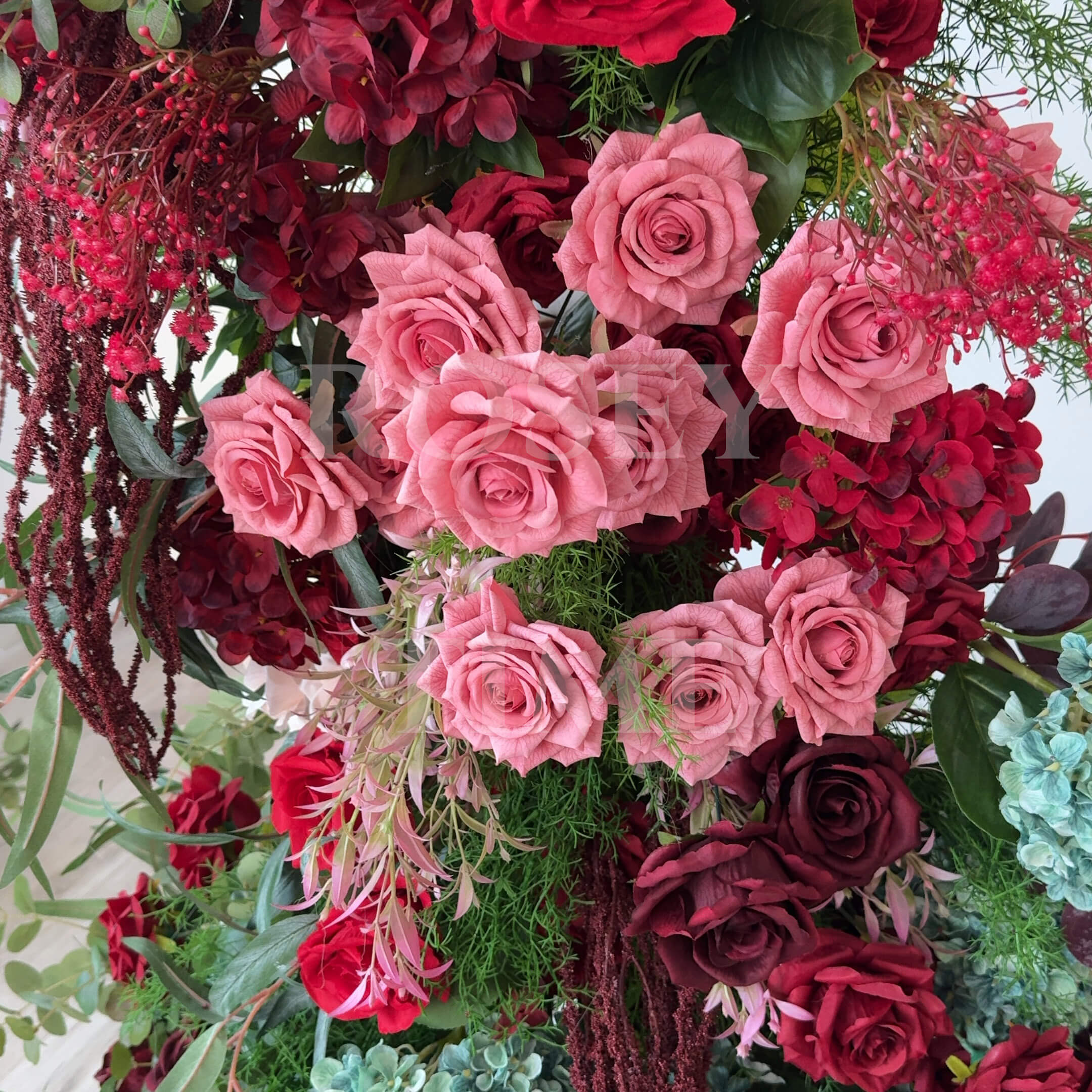 Roseytime Autumn Flower Pillars Arch With Frame #RTP088
