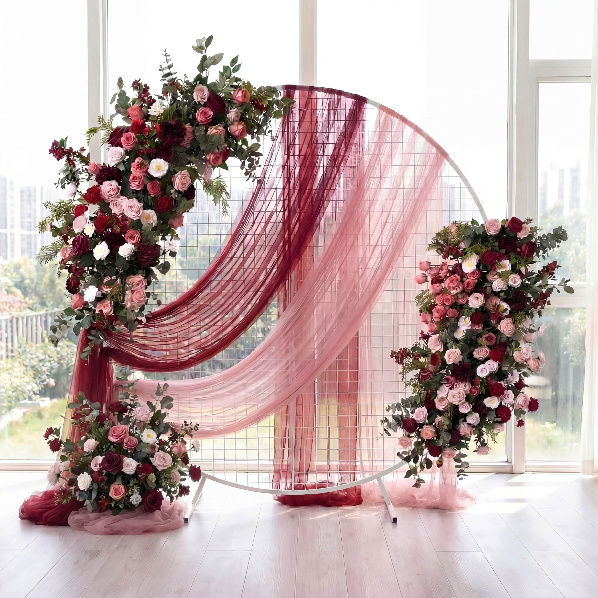 Roseytime Dark Red Flower Set Flower Arch Arrangement #RTA445