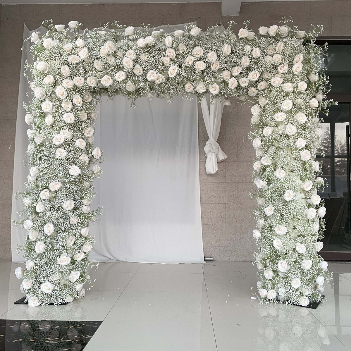 💥BF Sale Baby's Breath Square Flower Arch Fabric Back#RTA051