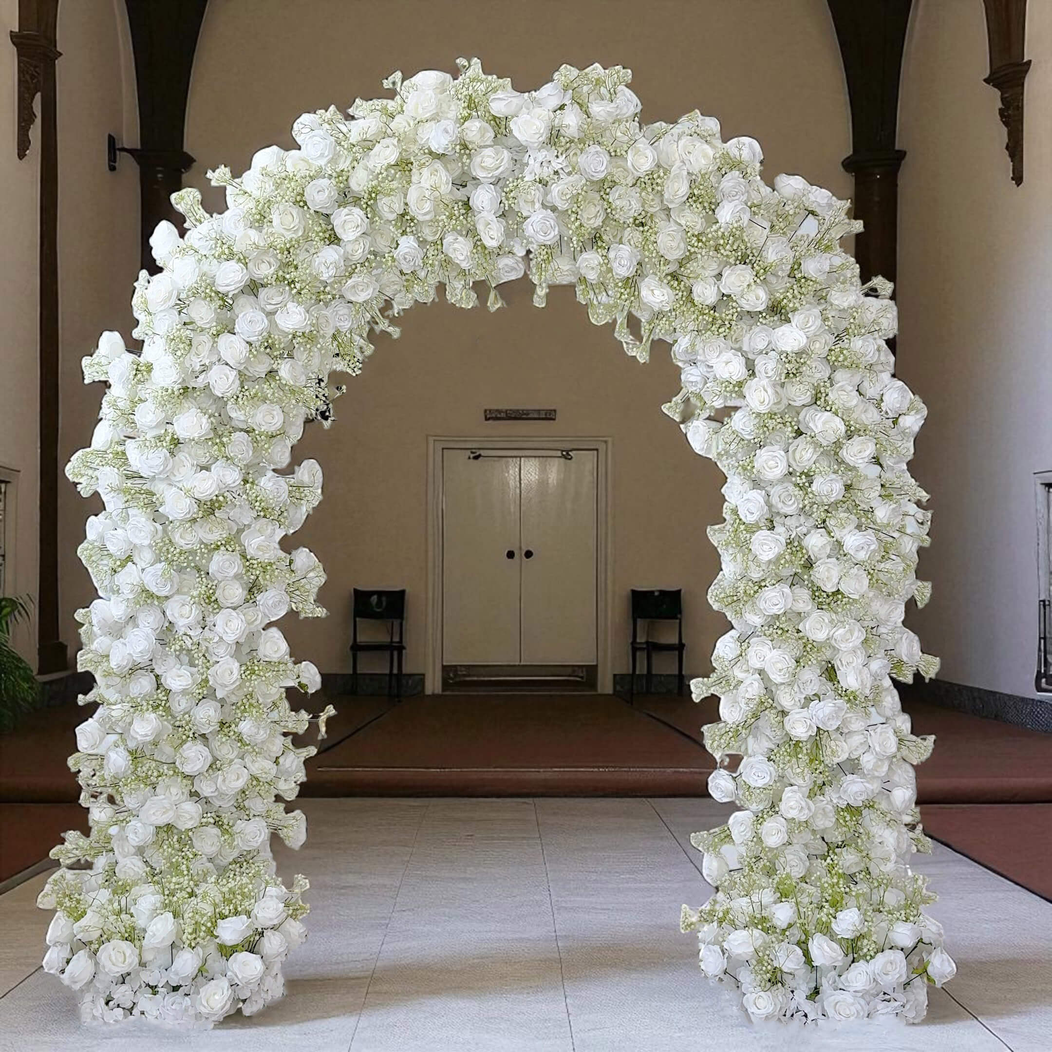 RoseyTime Wedding Flower Round Arch White Rose Hydrangea #RTA063