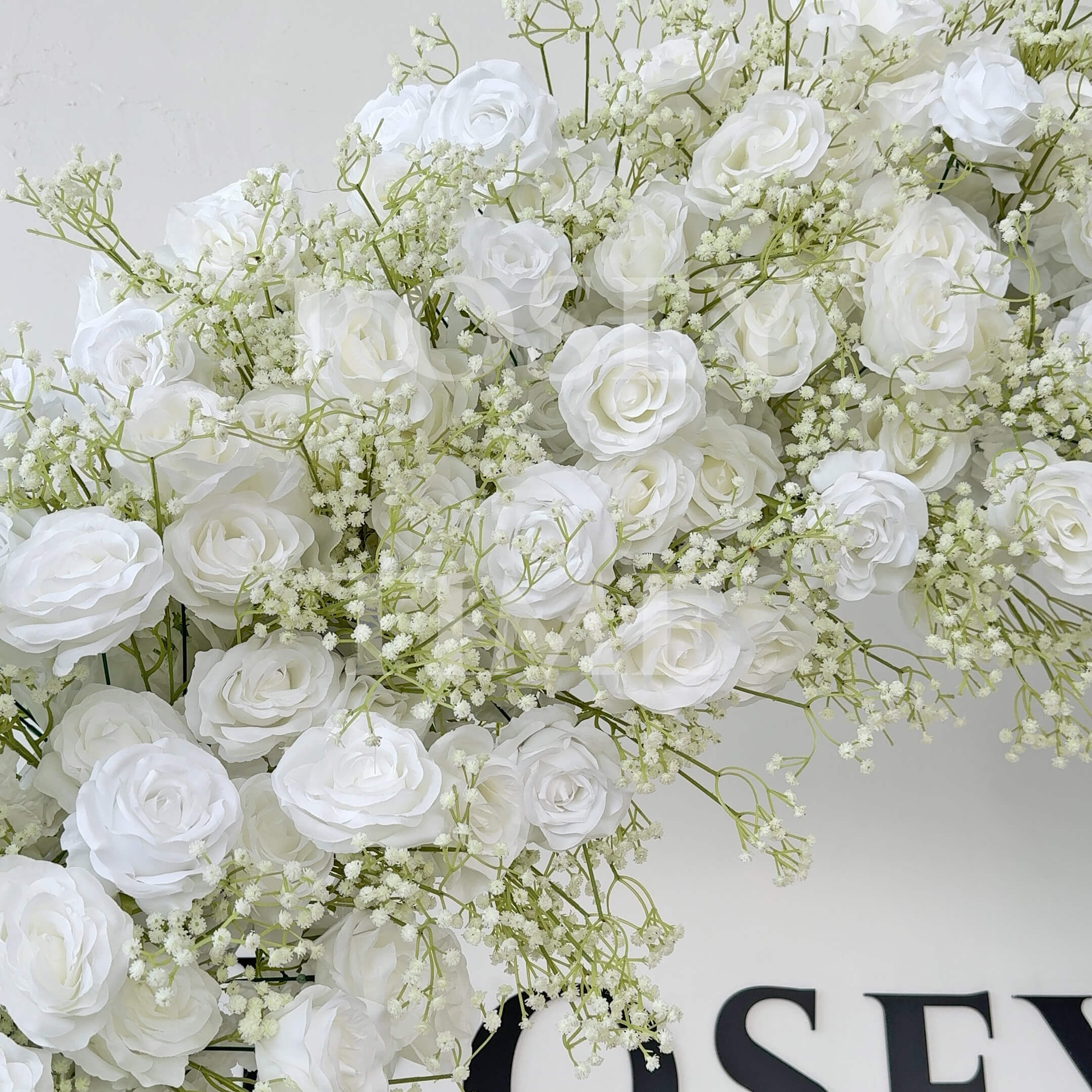 RoseyTime Wedding Flower Round Arch White Rose Hydrangea #RTA063