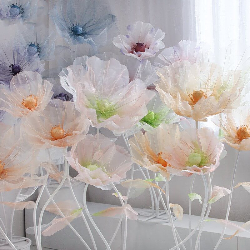 Roseytime Organza Gradient Large Flowers Set of 3