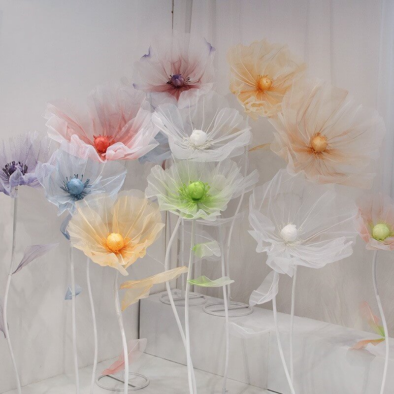 Roseytime Organza Gradient Large Flowers Set of 3